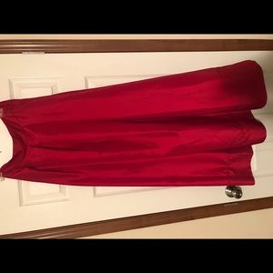 Full length red skirt